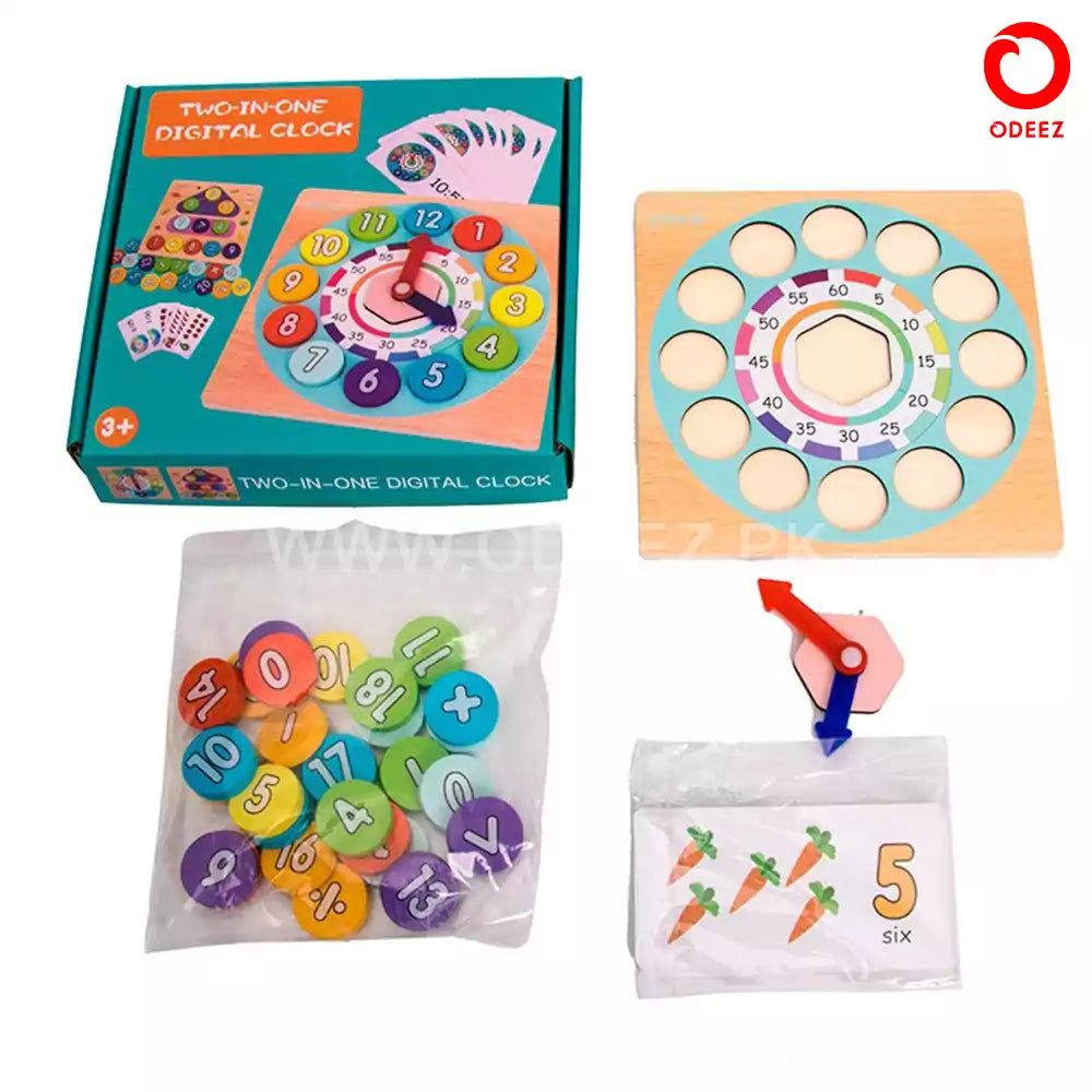 2 in 1 Digital Clock Mathematics Learning Kit - Default Title - Odeez | Educational Toys Pakistan 