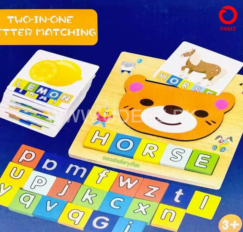 2 in 1 Letter Matching Wooden Kit - Default Title - Odeez | Educational Toys Pakistan 