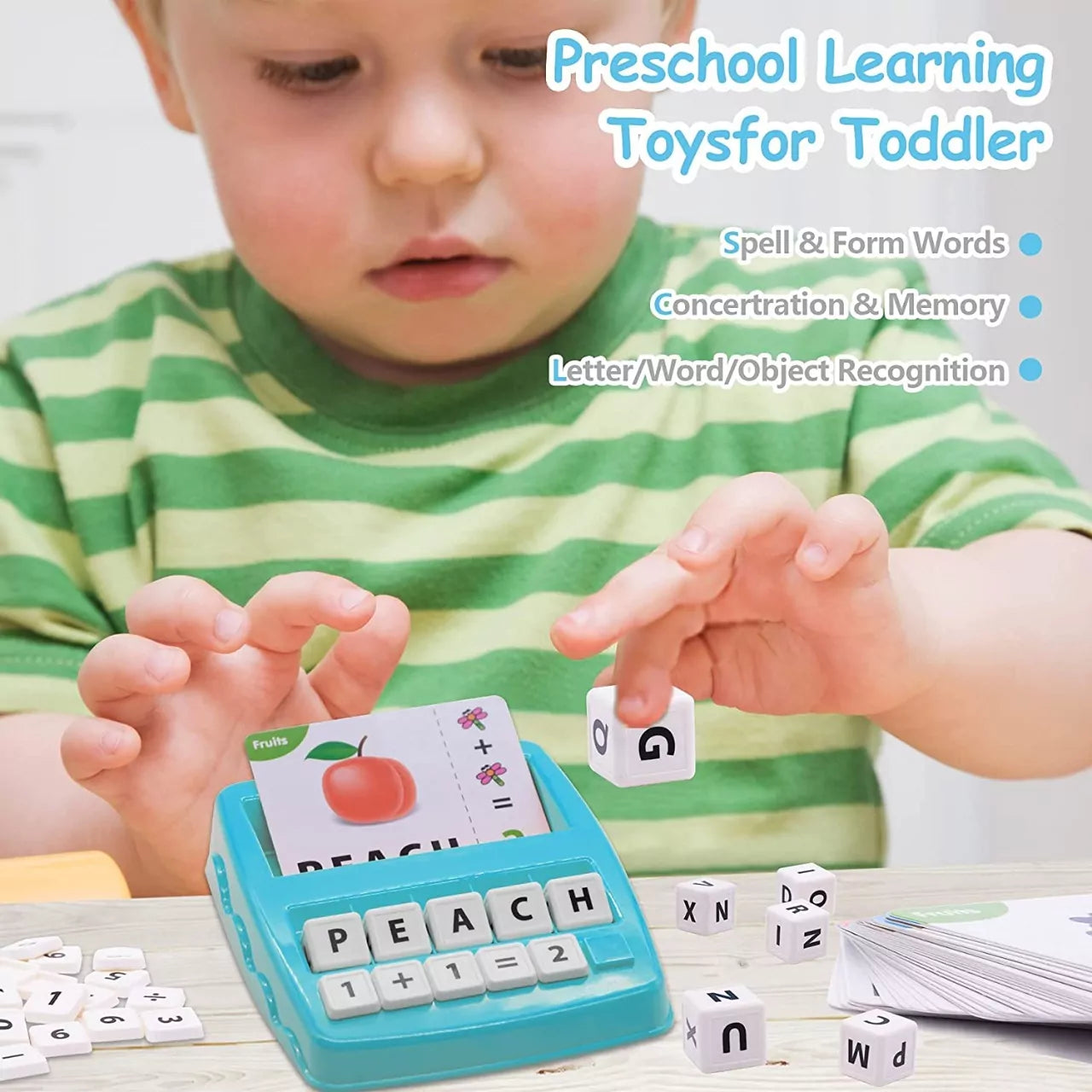 2 in 1 Word & Maths Learning Kit - 32 Cards - Default Title - Odeez | Educational Toys Pakistan 