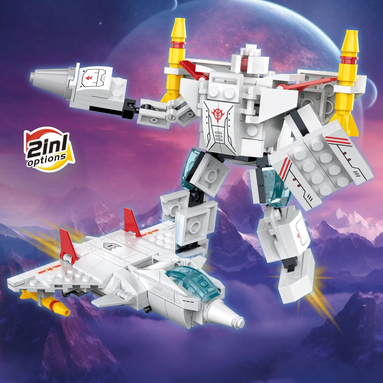 6 Space Explorers Fighter Robot Jet Building Blocks Model - 122