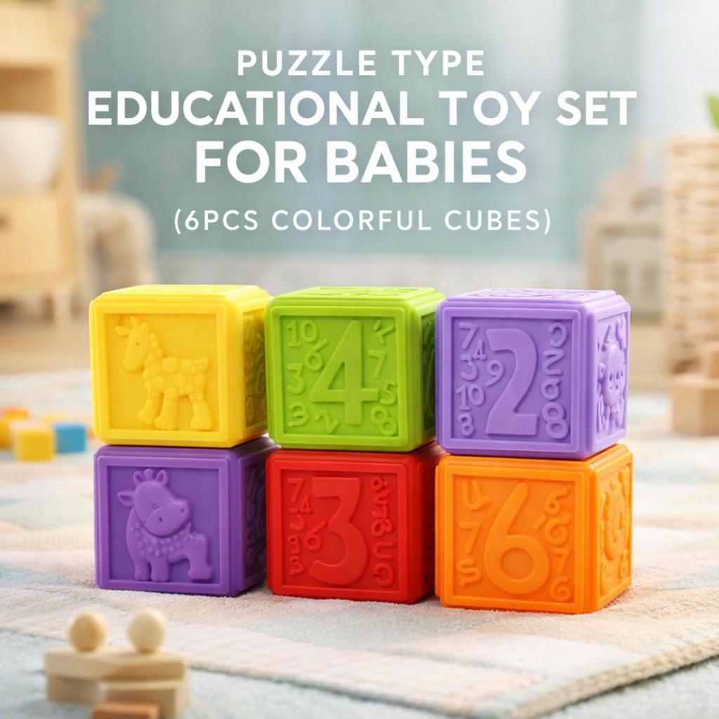 Educational Soft Number and Sensory Blocks – 6 Pieces