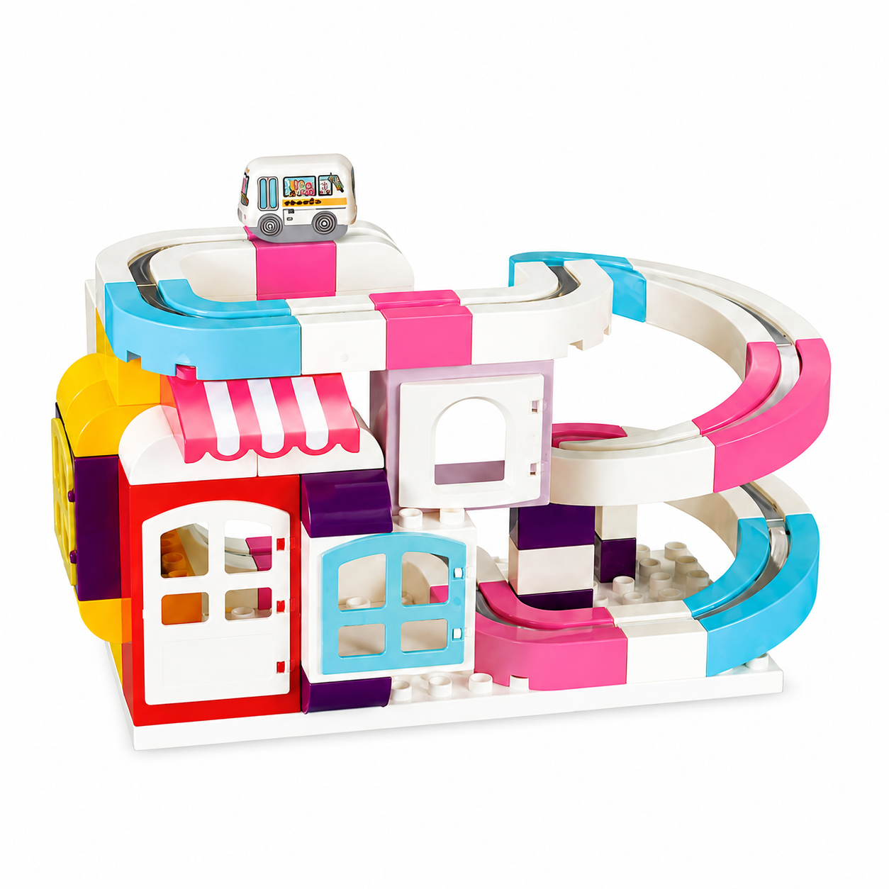 Magnetic Building Block Track Car Set 052 -  53 PCS