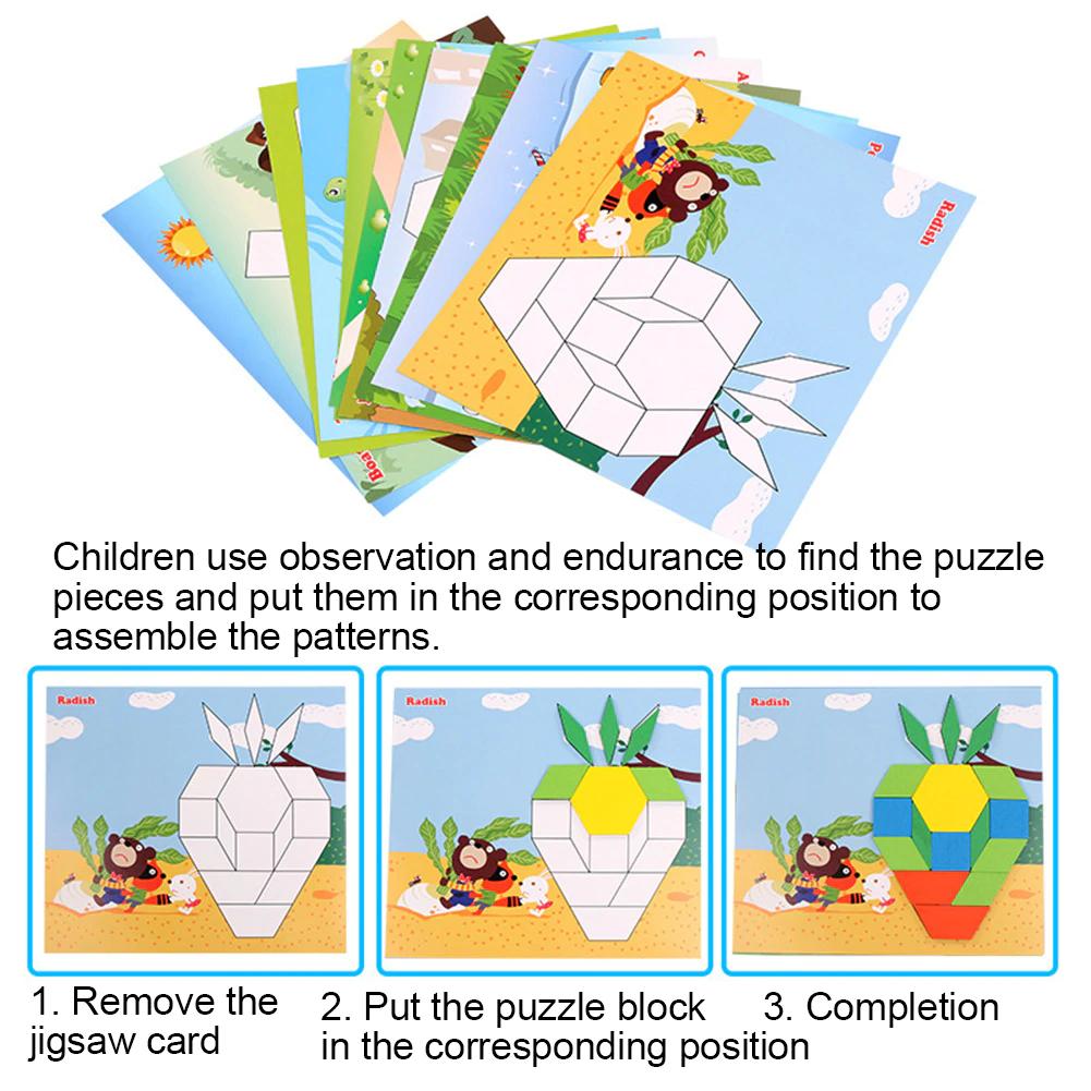 Wooden Pattern Puzzle Blocks - 125 Pieces - Default Title - Odeez | Educational Toys Pakistan 