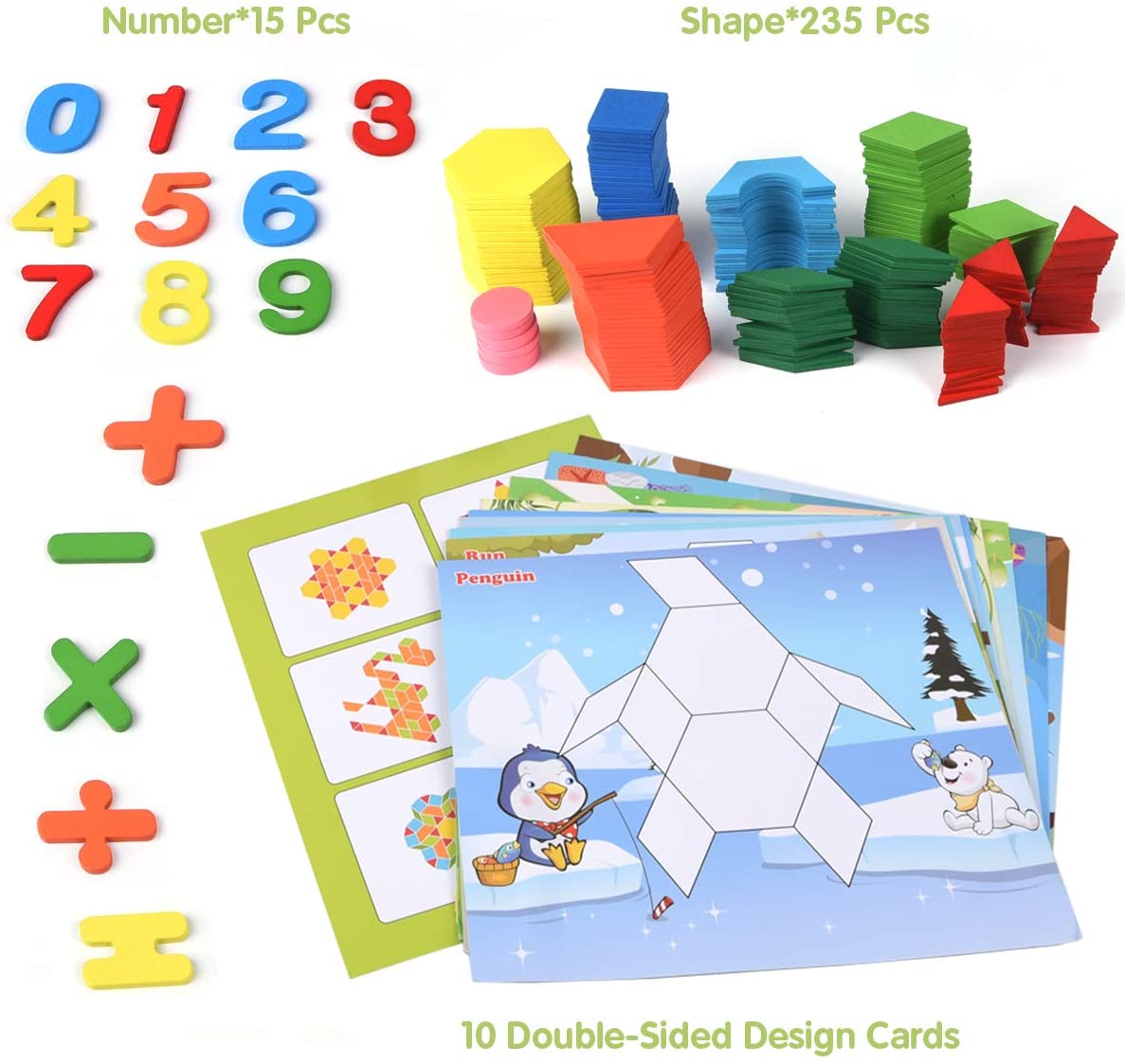 Wooden Pattern Puzzle Blocks - 125 Pieces - Default Title - Odeez | Educational Toys Pakistan 