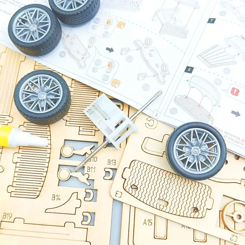 3D Wooden Mechanical Lamborghini Pull Back 114 Piece - 805