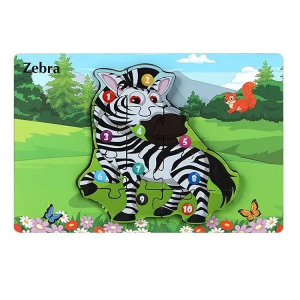 3D Animal Pattern Jigsaw Number Puzzle Random Animals - 322 - Default Title - Odeez | Educational Toys Pakistan 