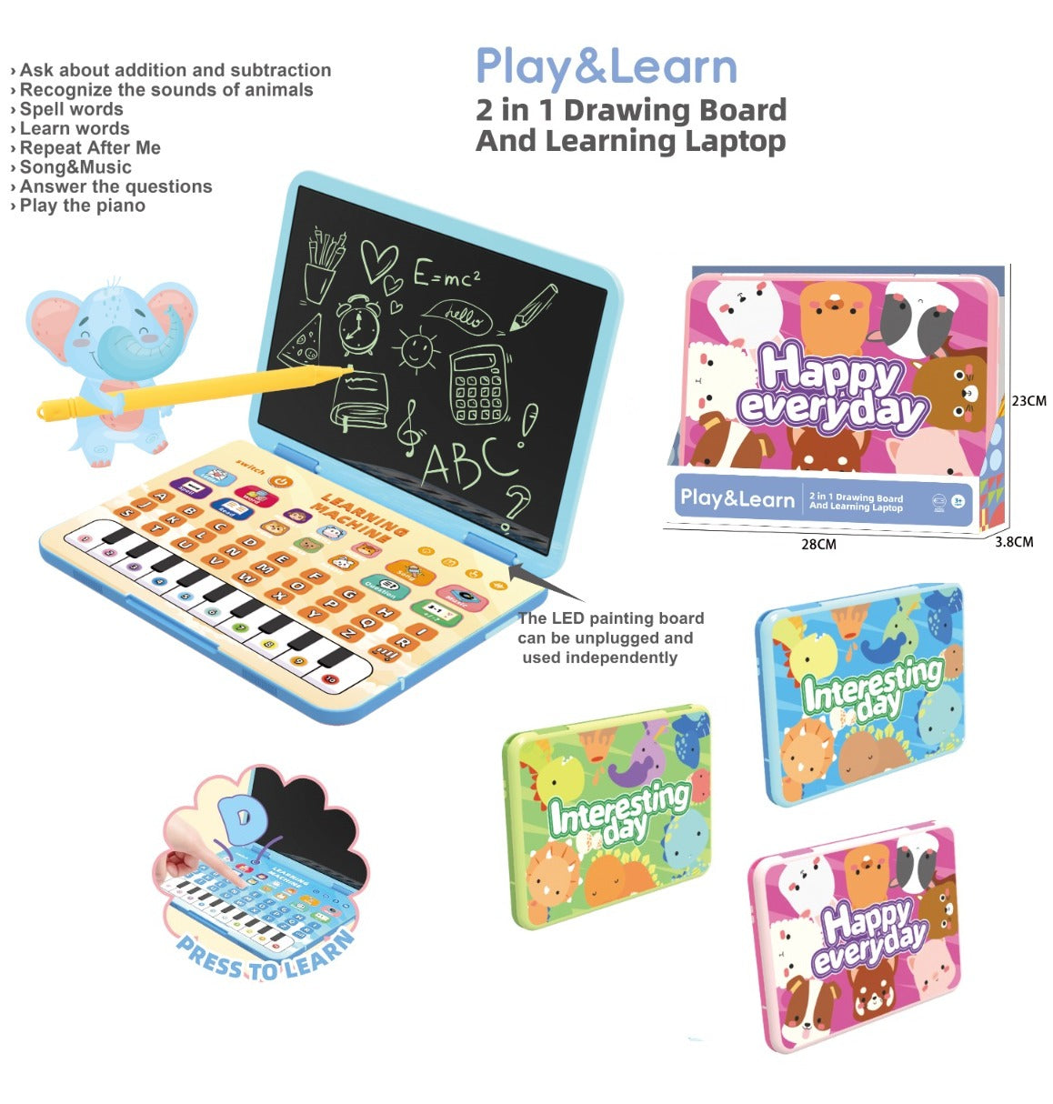 2in1 Laptop Learning Machine and Drawing Tablet Play Learn Kit - 941