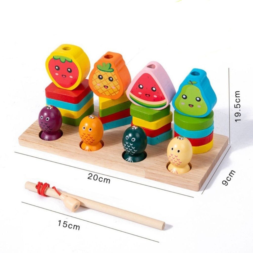 3in1 Multifunctional Shape Lacing Fruits and Fish Catch Activity - 566 - Default Title - Odeez | Educational Toys Pakistan 