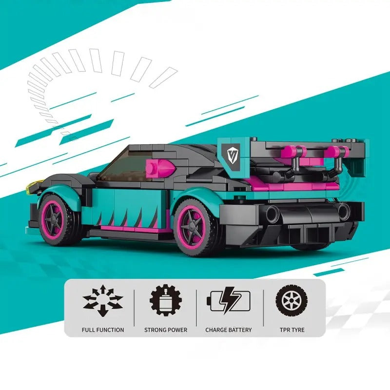 Green Racing Car RC Sports Building Blocks 265 pcs Set - 70053