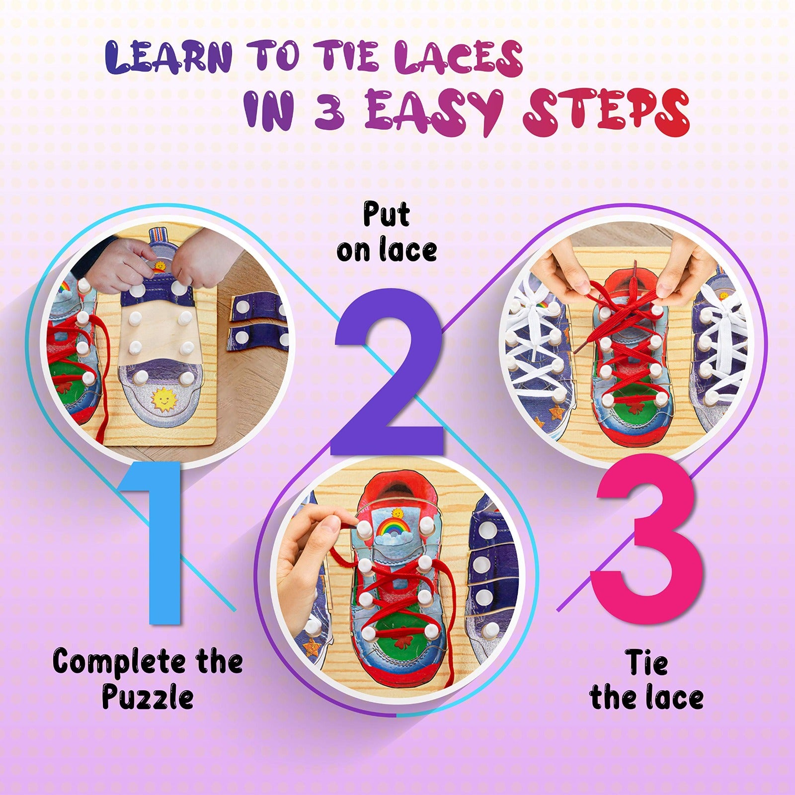 Wooden Shoe Lacing Learning Board - 112