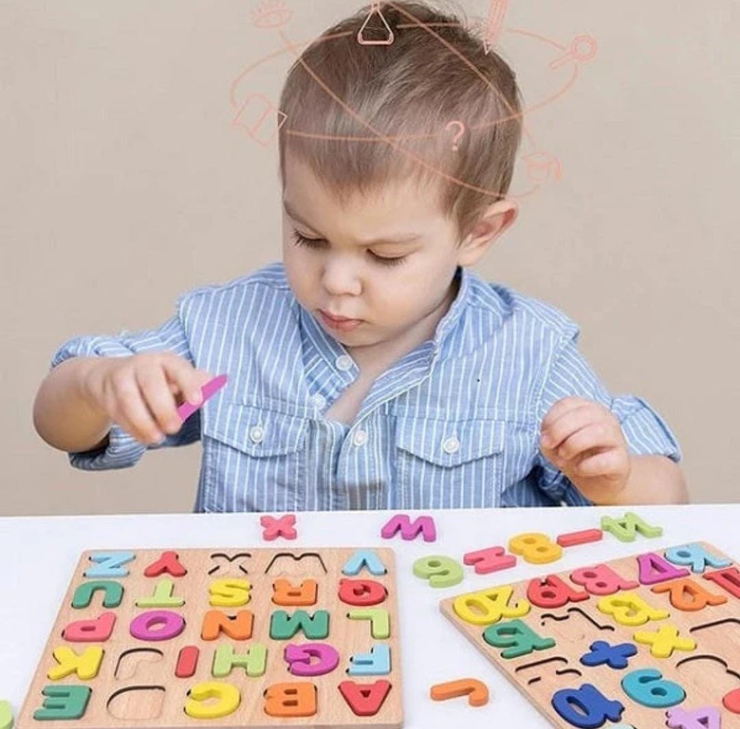 3D Uppercase Alphabet Wooden Learning Board - 216 - Default Title - Odeez | Educational Toys Pakistan 