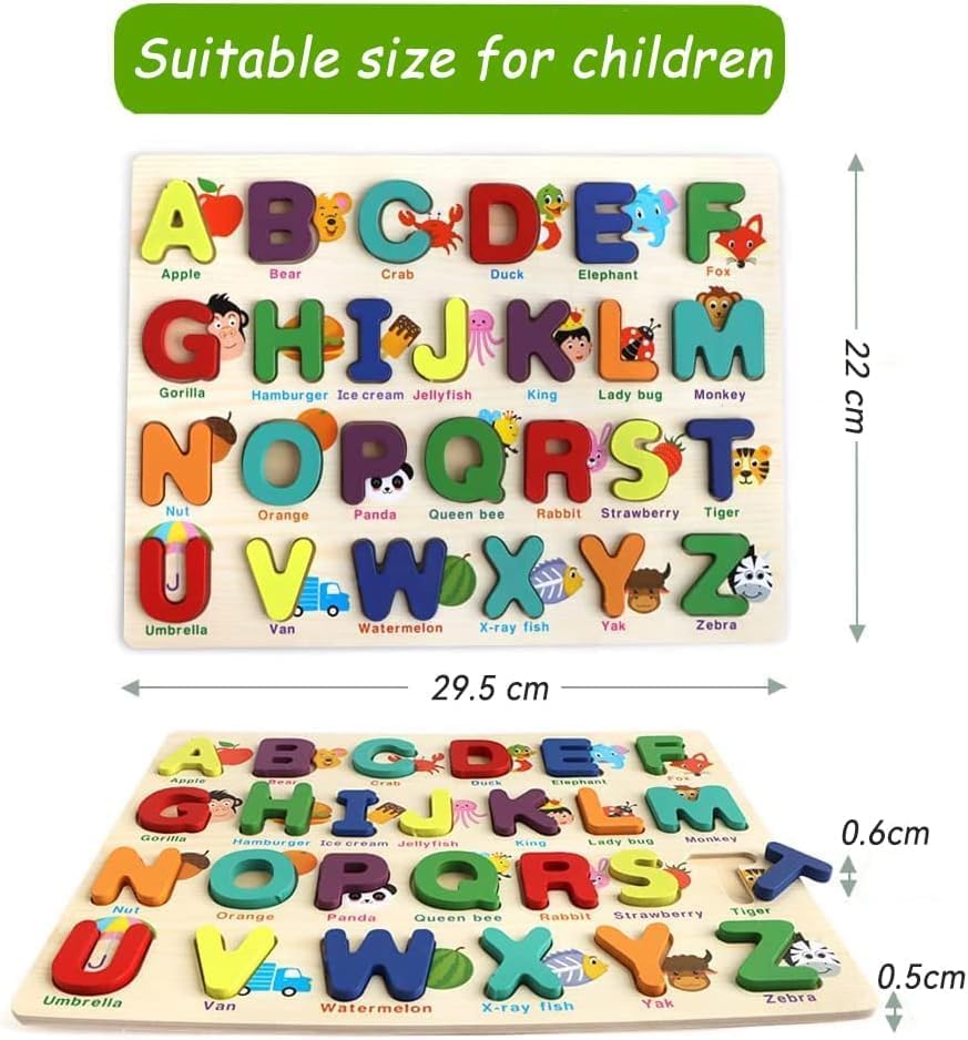 ABC Uppercase 3D Learning Wooden Board - 25A - Default Title - Odeez | Educational Toys Pakistan 