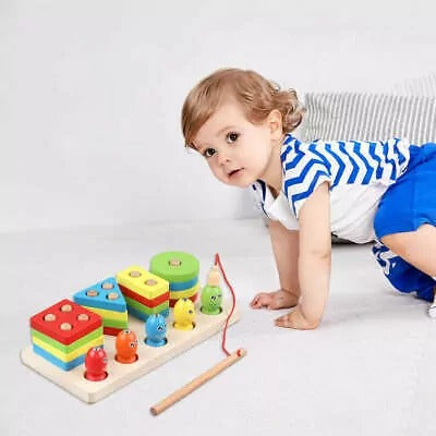 Geometrical Shape Columns with Magnetic Fishing - 843 - Default Title - Odeez | Educational Toys Pakistan 