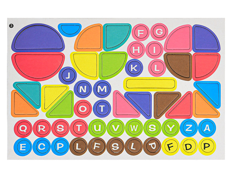 Magnetic Board Briefcase Puzzle with Marker 124 pcs - Geometric Figure