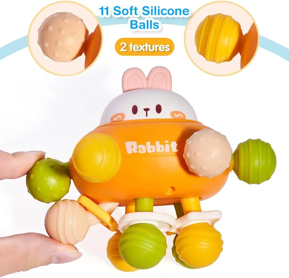 3in1 Silicone Baby Teether Hand Grip Sensory Toy - 001 - Default Title - Odeez | Educational Toys Pakistan 