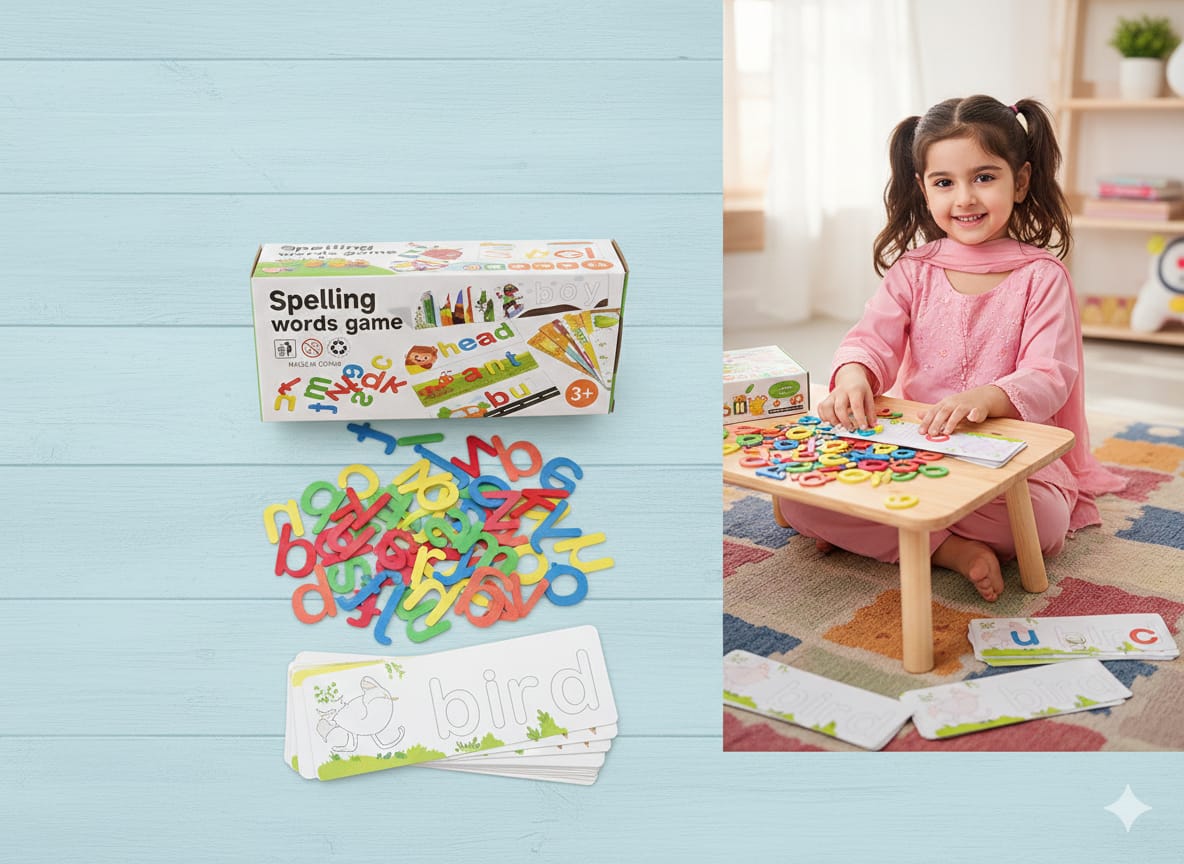 Mini Wooden Lowercase Spelling Word Game - 957