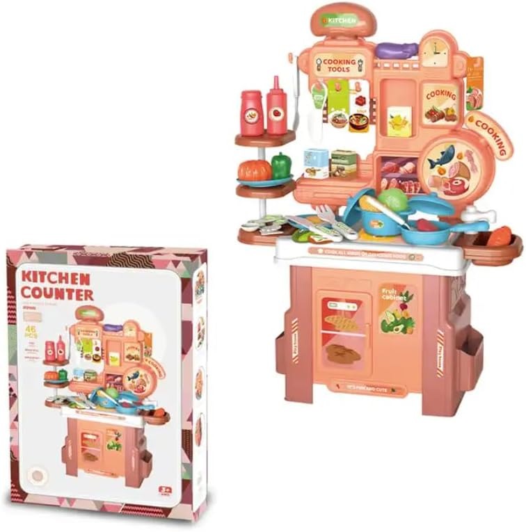 Pretend Roleplay Kitchen Counter Cooking Set 46 pieces - 021
