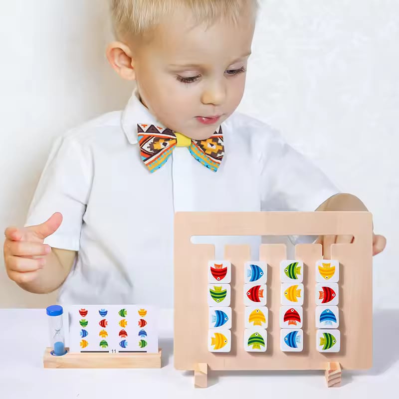 2in1 Wooden Four Color and Fish Logical Thinking Series - 685 - Default Title - Odeez | Educational Toys Pakistan 