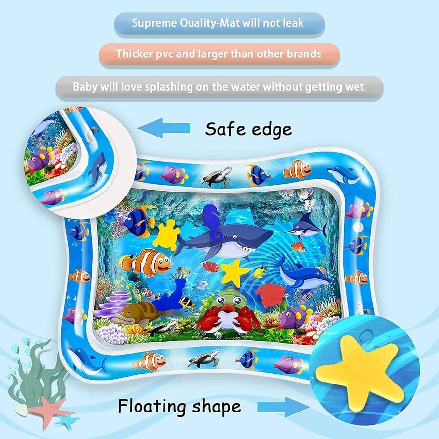 Inflatable Rectangle Water Play Mat for Infants - 885 - Default Title - Odeez | Educational Toys Pakistan 