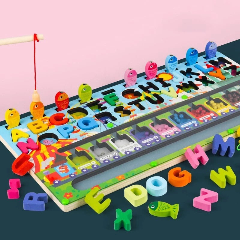 Wooden Multifunctional Alphabet logarithm Maze  Board - A20