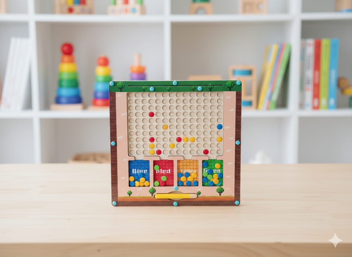 Wooden 2in1 Magnetic Color and Number Maze Board - 812
