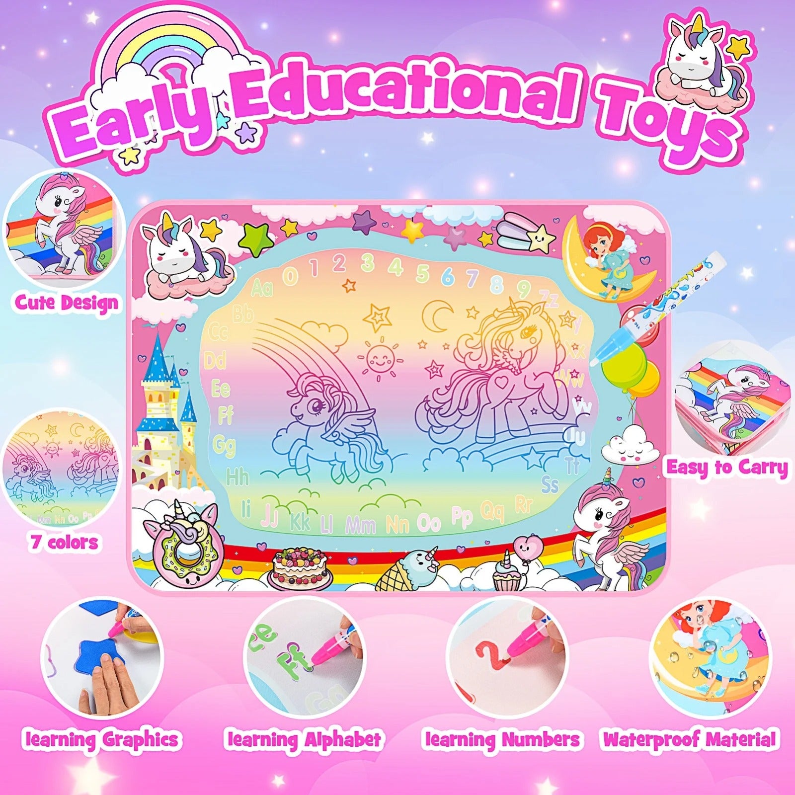 Water Aqua Doodle Magic Writing Mat 80 x 60 cm - H65