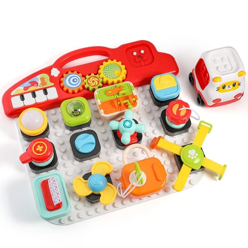 Multifunctional Early Education Busy Learning Activity Blocks Board - 081 - Default Title - Odeez | Educational Toys Pakistan 