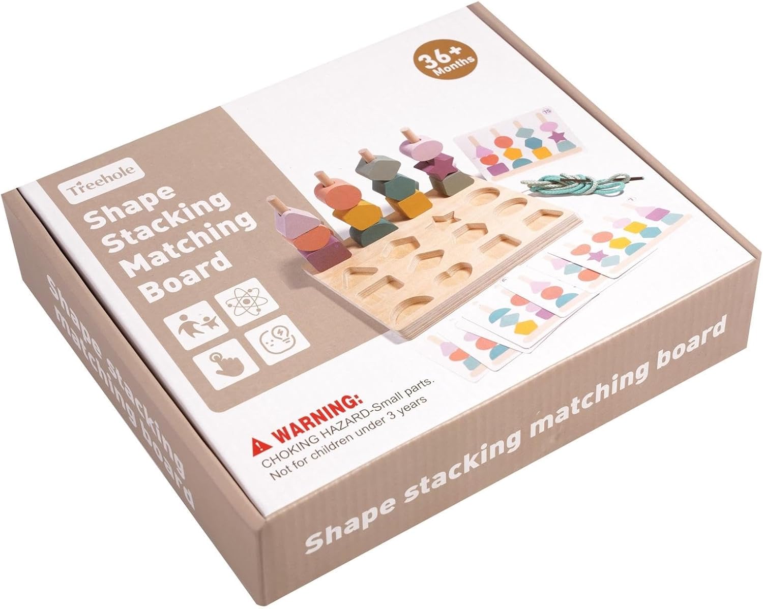 Wooden Montessori Shapes Stacking Sequence with Lacing - 194 - Default Title - Odeez | Educational Toys Pakistan 