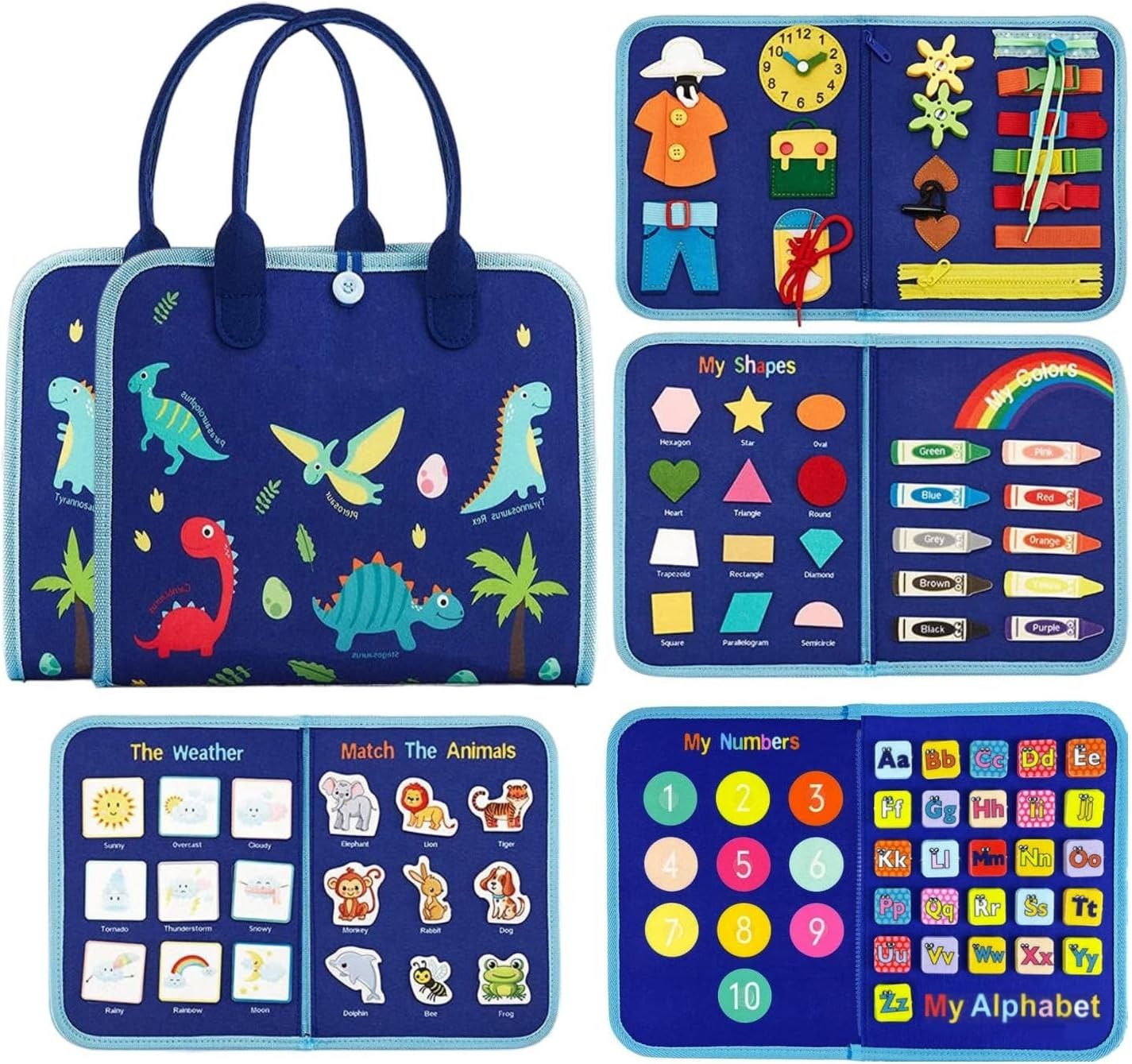 Busy Montessori Kit Sensory Book with 8 sides - 544