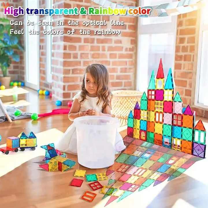 DIY Magnetic Tiles Construction Blocks Set 110 pieces - 018