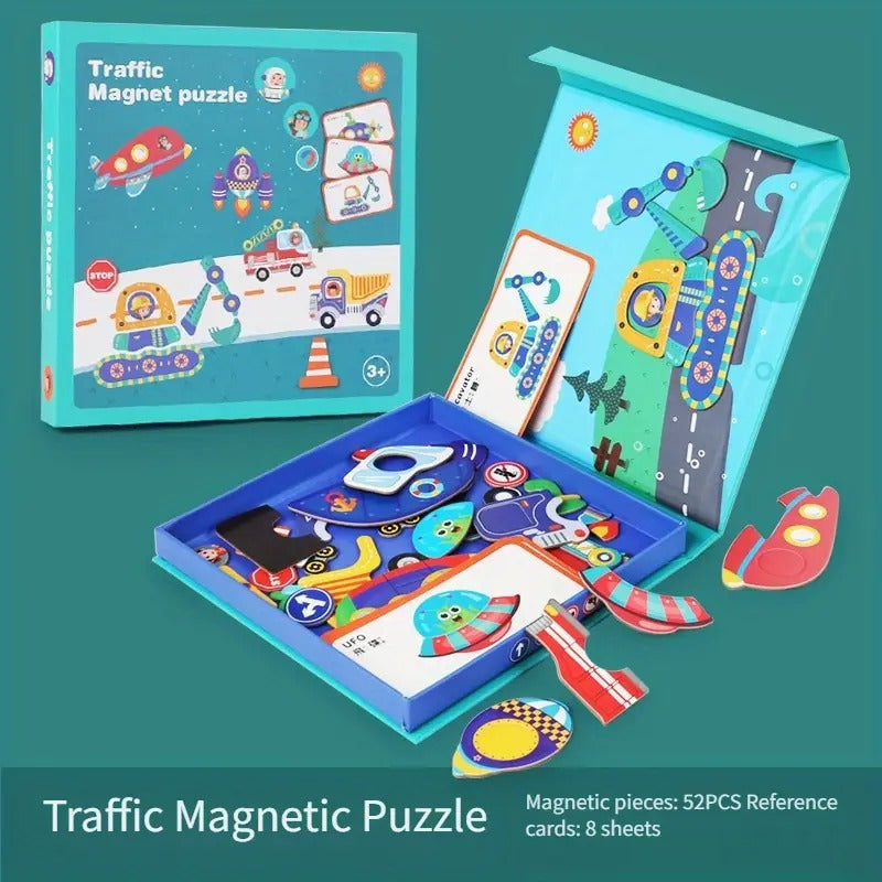 Traffic Puzzle Magnetic Board Puzzle - 841 - Default Title - Odeez | Educational Toys Pakistan 