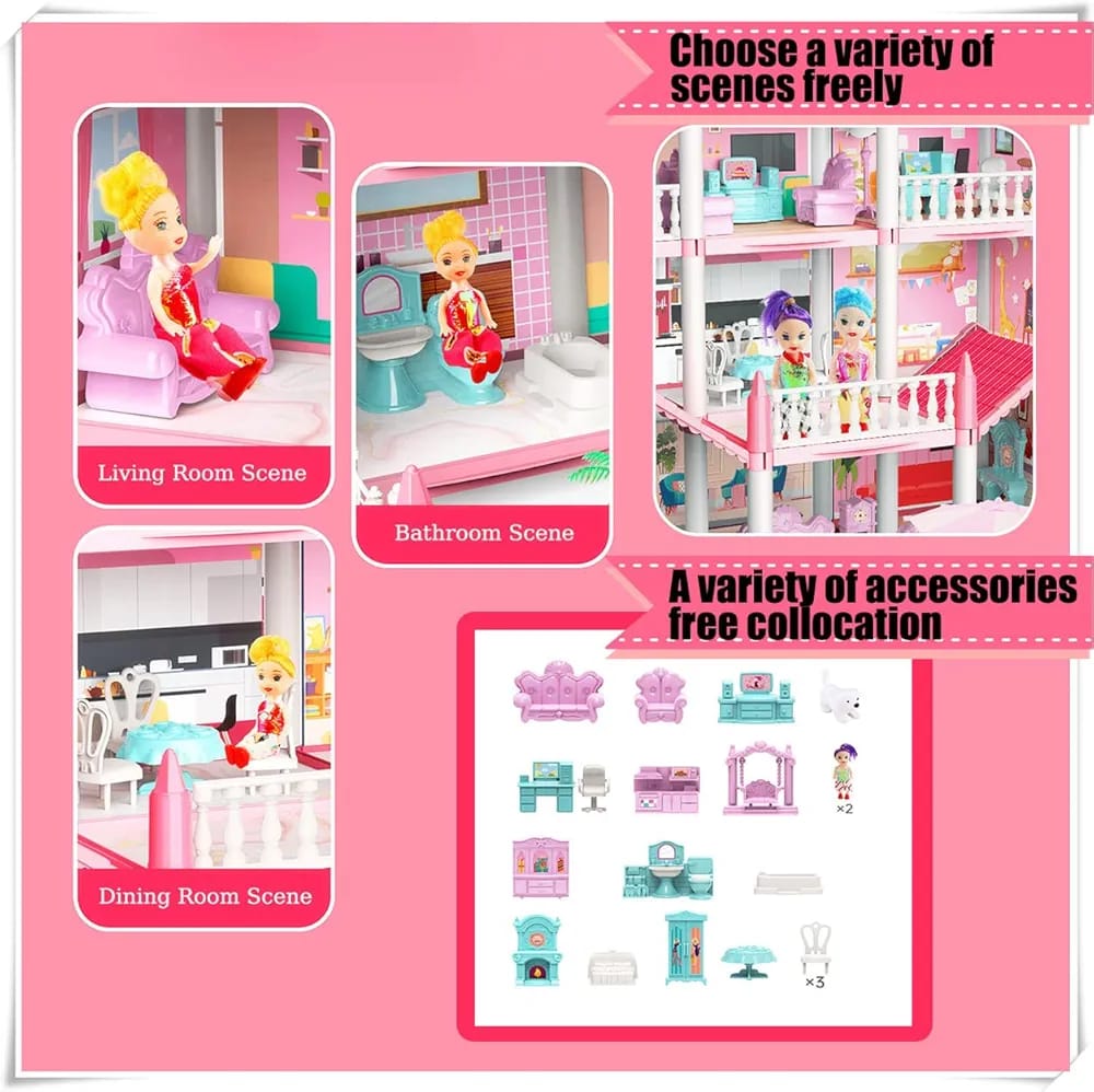 DIY Princess Villa Pretend Play Doll Set - 106