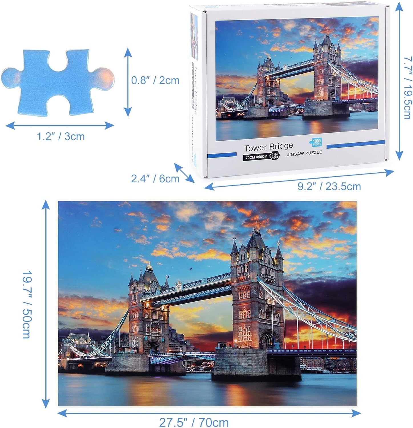London Tower Bridge 1000 Pieces Jigsaw Puzzles - 70x50cm