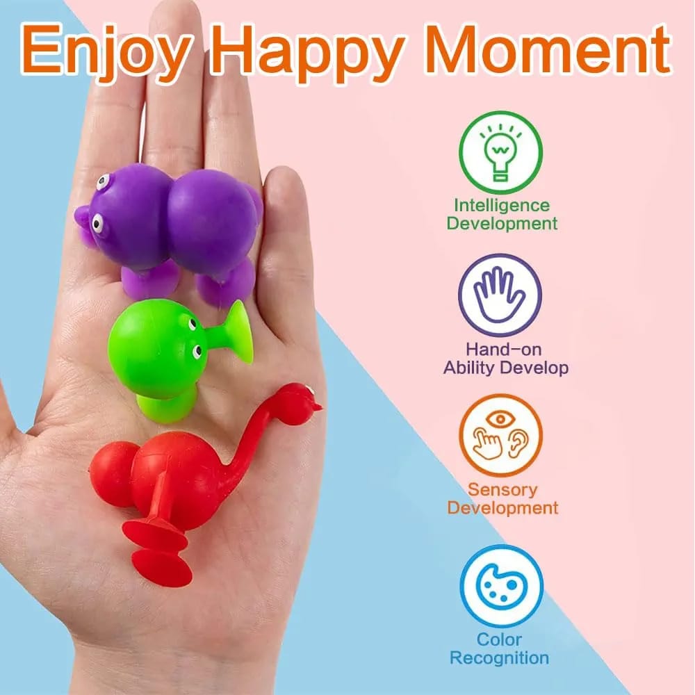 Cute Aliens Silicone Suction Cups Sensory 10 Pieces - 005 - Default Title - Odeez | Educational Toys Pakistan 