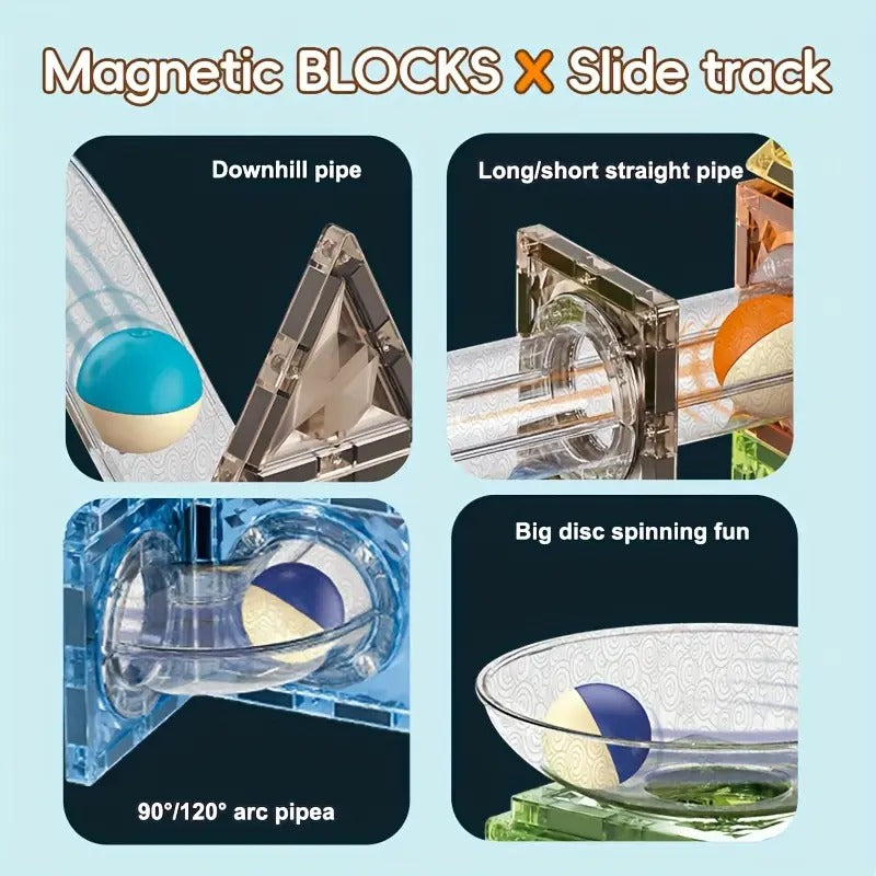 DIY Space Magnetic Pipeline Tiles Building Blocks - 68 pieces