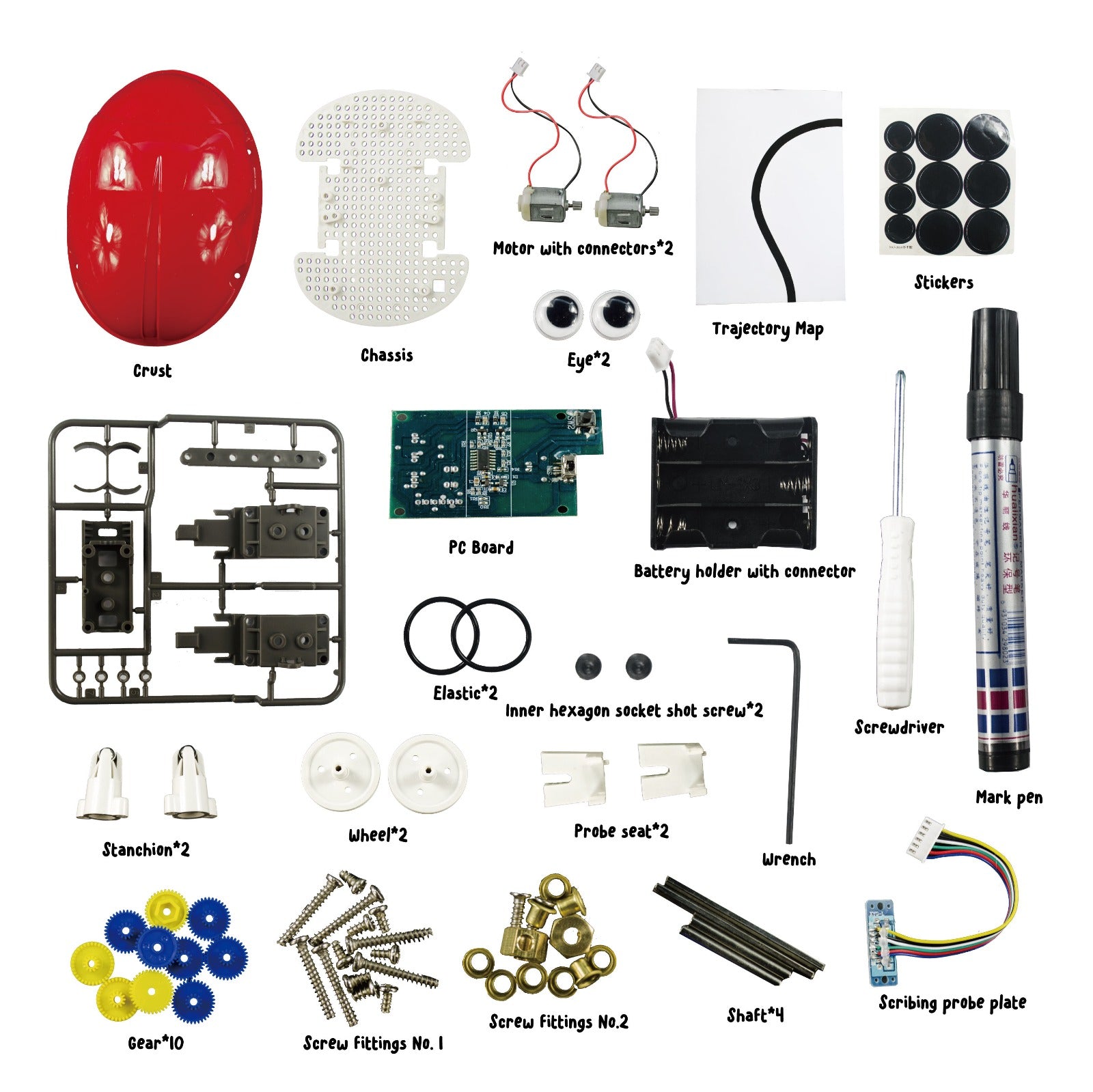 STEM DIY Self-Assembly Induction Line Drawing Car Set - 049