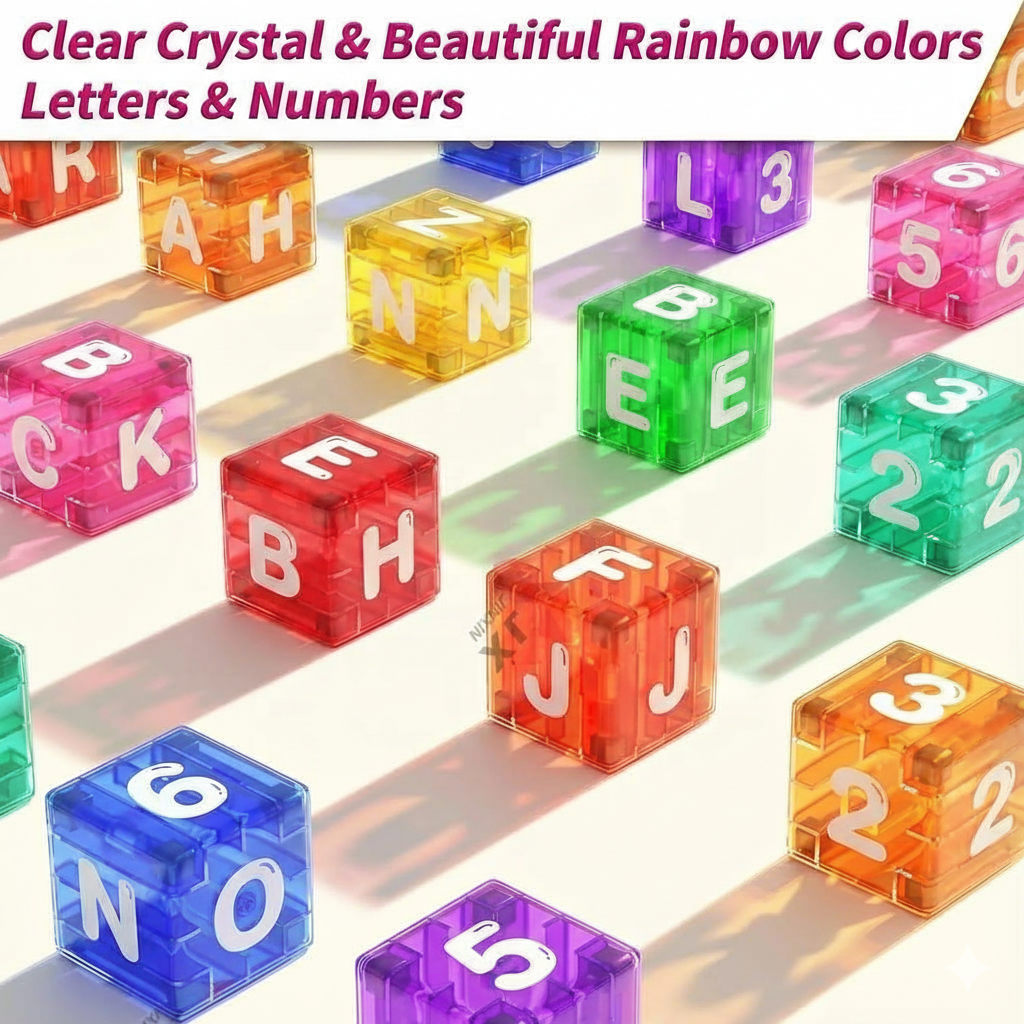 Mini Tin Travel Set Magnetic Alphabet and Number Cube 40 pieces - 194