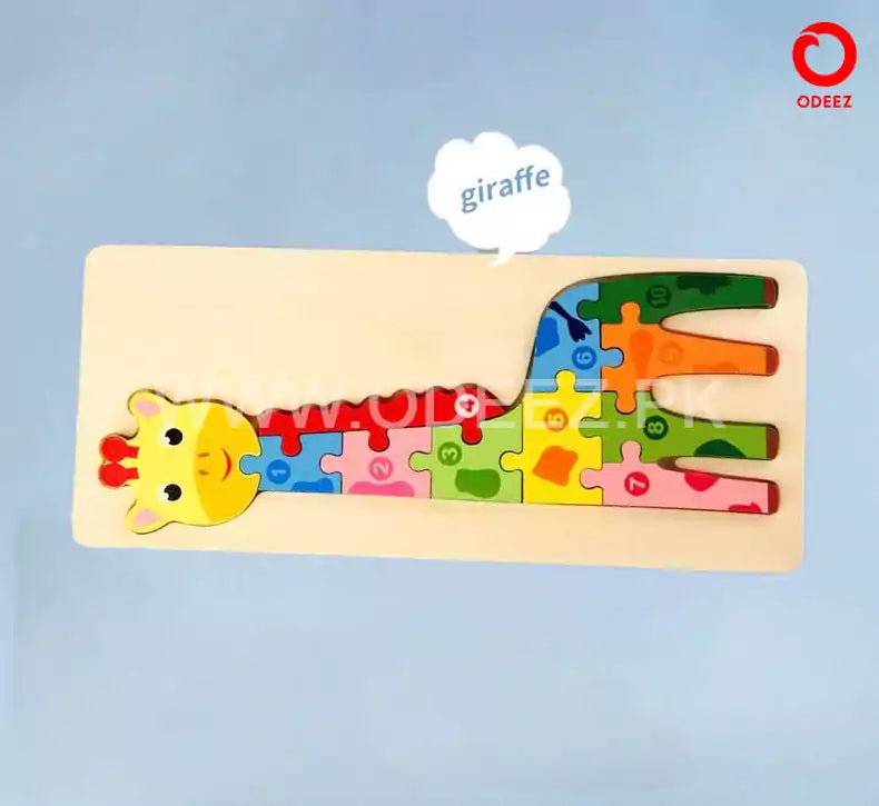 3D Wooden Animal Board - Giraffe - Default Title - Odeez | Educational Toys Pakistan 