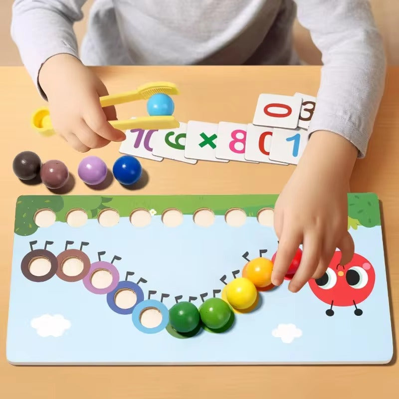 Montessori Caterpillar Maths and Colorful Beads Learning - 549 - Default Title - Odeez | Educational Toys Pakistan 