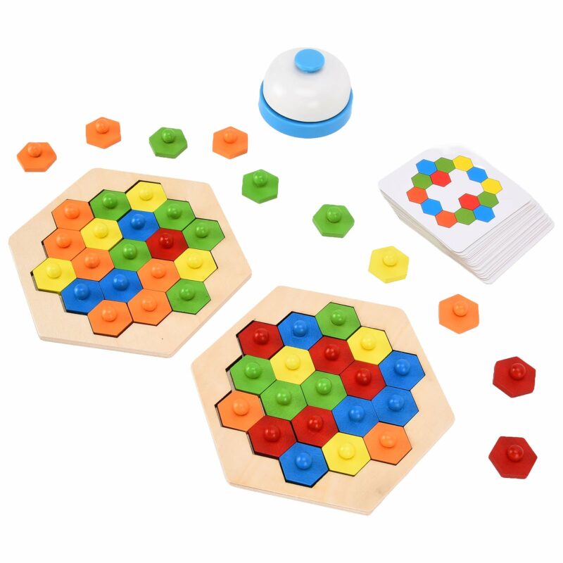 Multiplayer Honeycomb Pattern Challenge Wooden Puzzle - 576