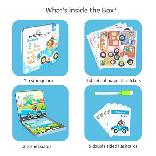 Magnetic Shape Color Hand Eye Coordination Sticker Puzzle Tin - 035