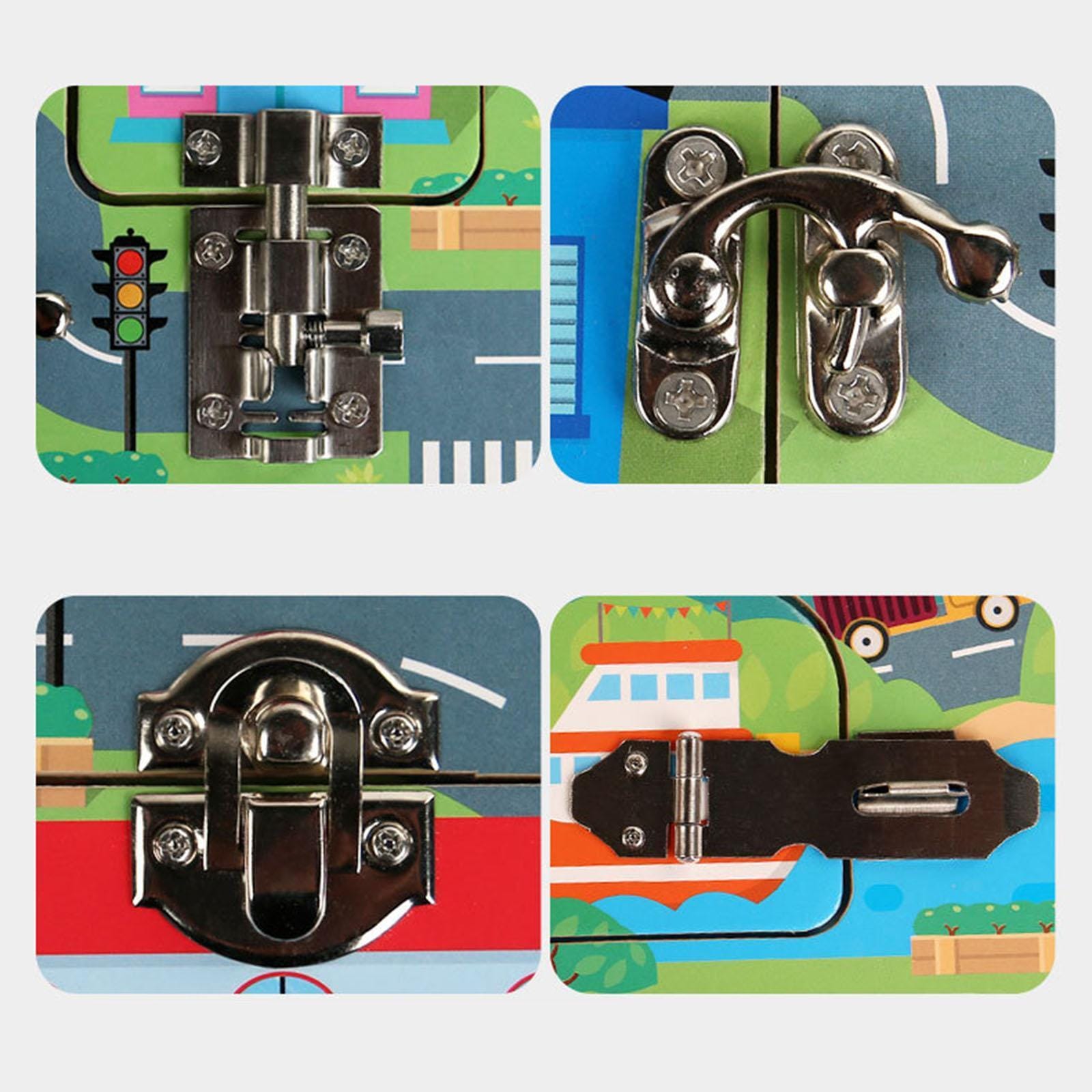 Wooden Animal Door Lock Activity Busy Board - 002