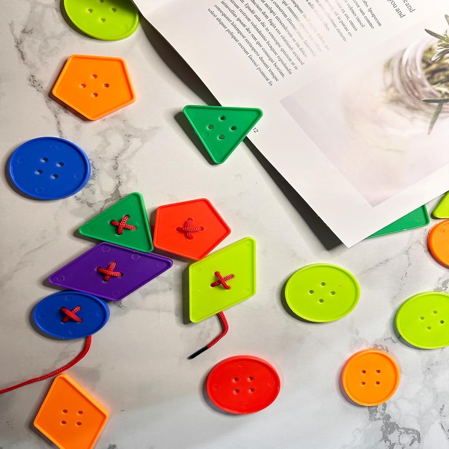 Colorful Geometrical Button Lacing Kit Small - 280