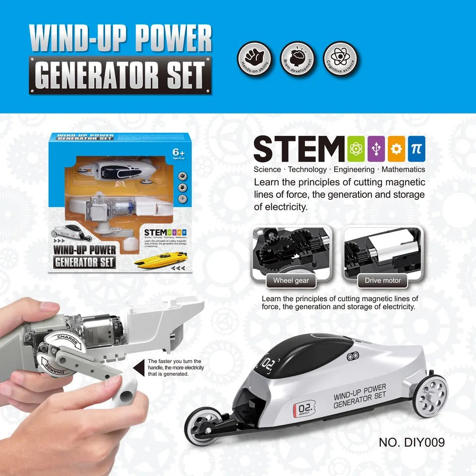 STEM DIY Wind-up Power Generator Set - 009 - Default Title - Odeez | Educational Toys Pakistan 