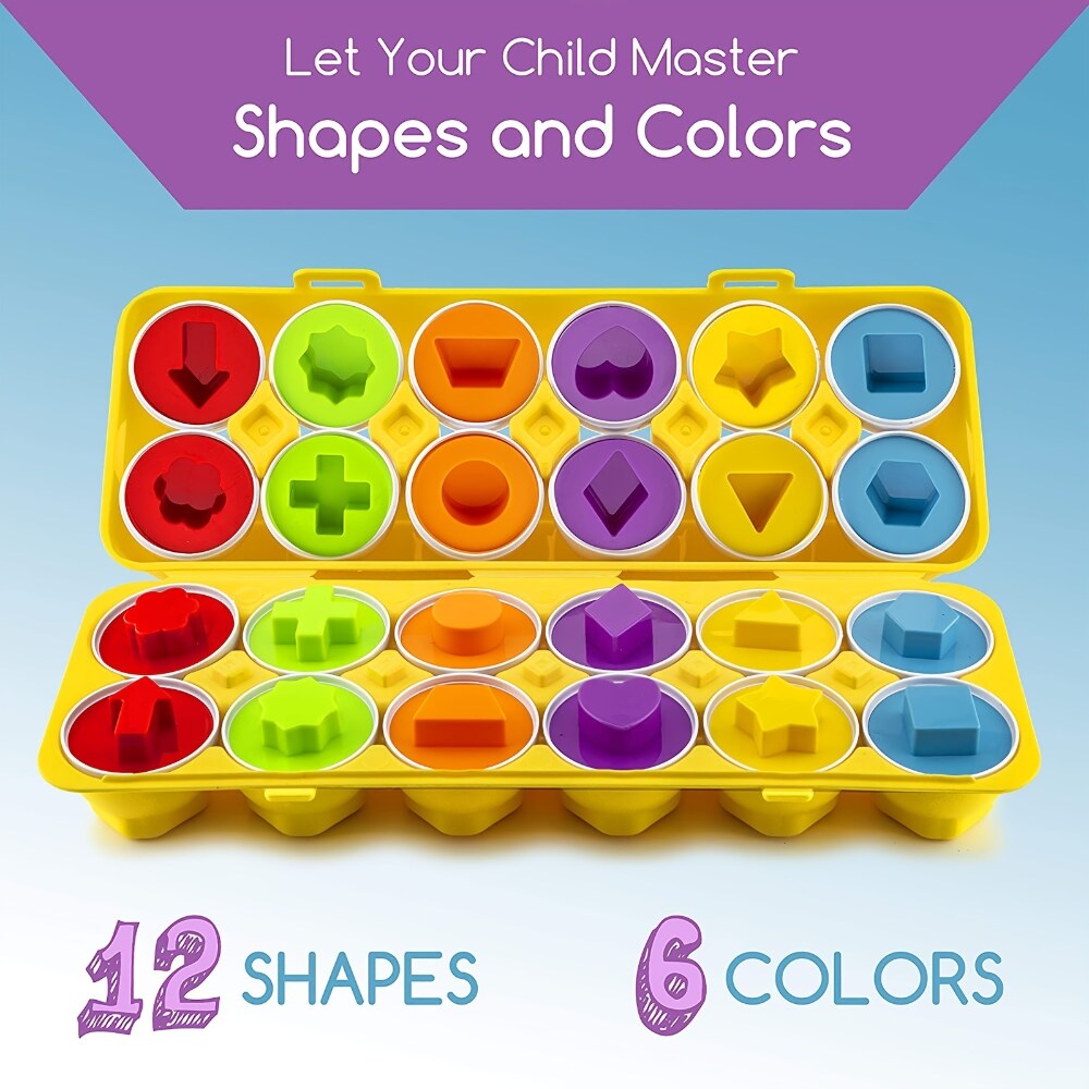 Matching Eggs Color Recognition and Shape 12 Pieces - XB4 - Default Title - Odeez | Educational Toys Pakistan 