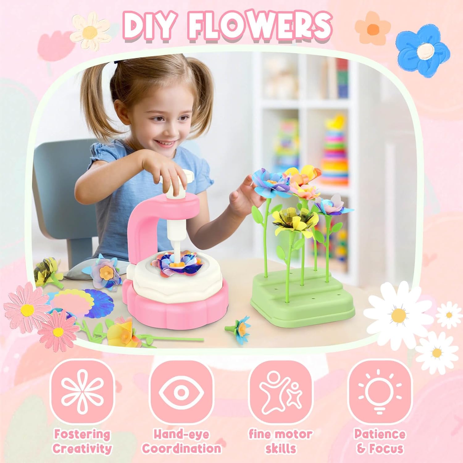 DIY Flower Craft Fabric Bouquet Making Spinning Machine Set - HZ1