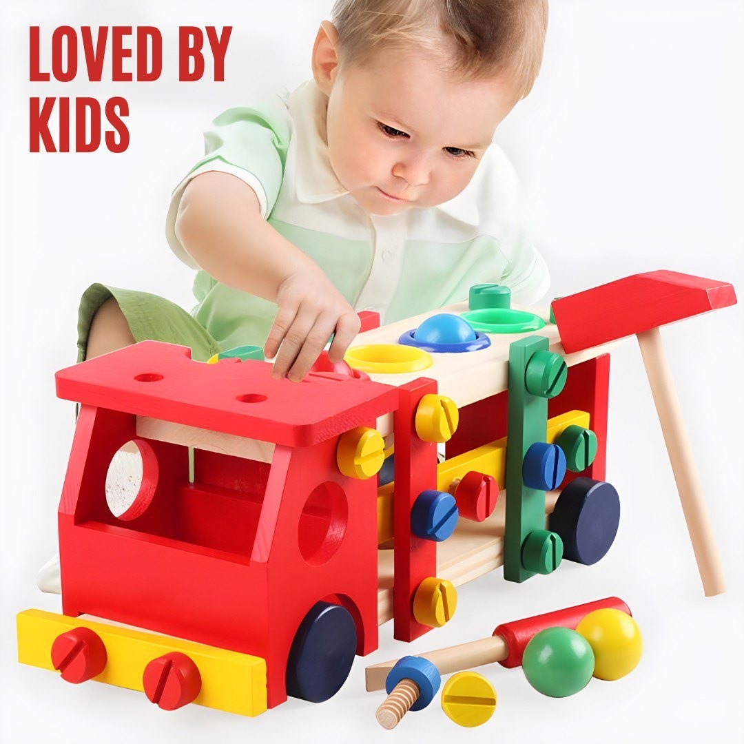 Wooden Reassembly Nut Screw Car Kit - A21