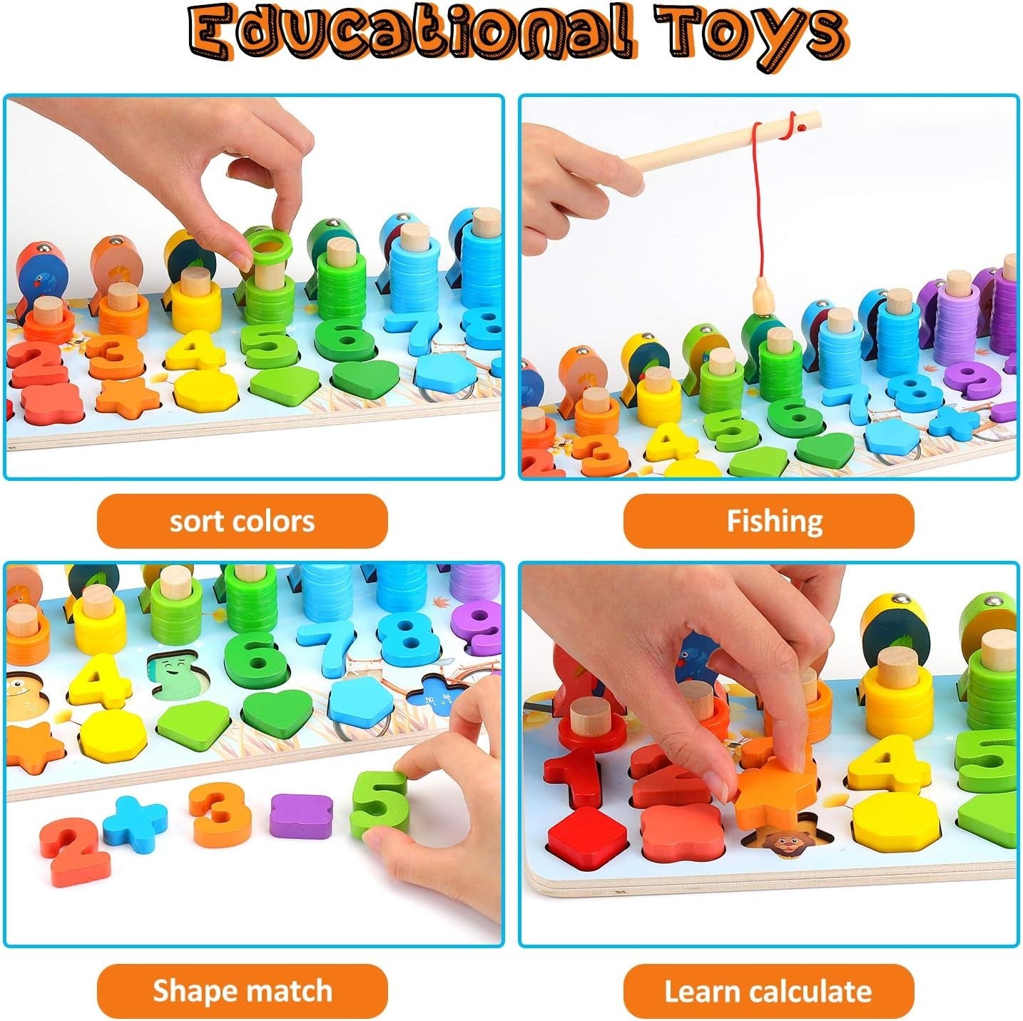 4in1  Wooden Magnetic Fish Counting Board - A10