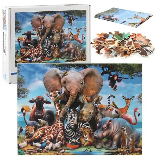 Animal World Jigsaw Puzzle 1000 Pieces - 937 - Default Title - Odeez | Educational Toys Pakistan 