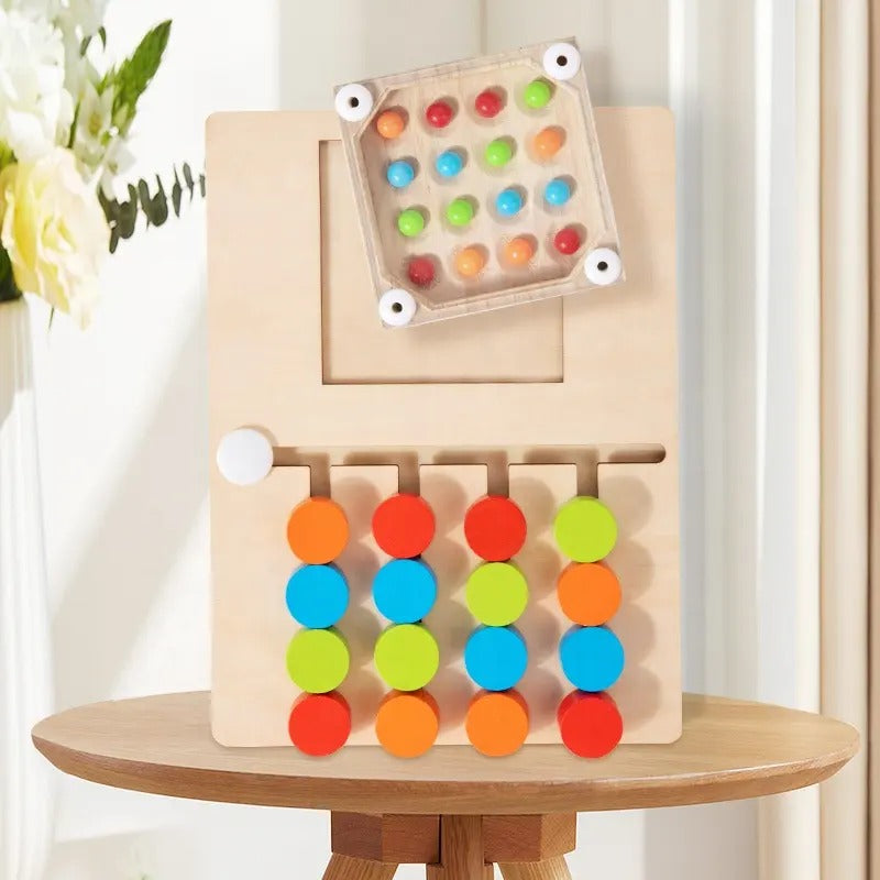 Four-Color Logic Pattern Wooden Game - 559